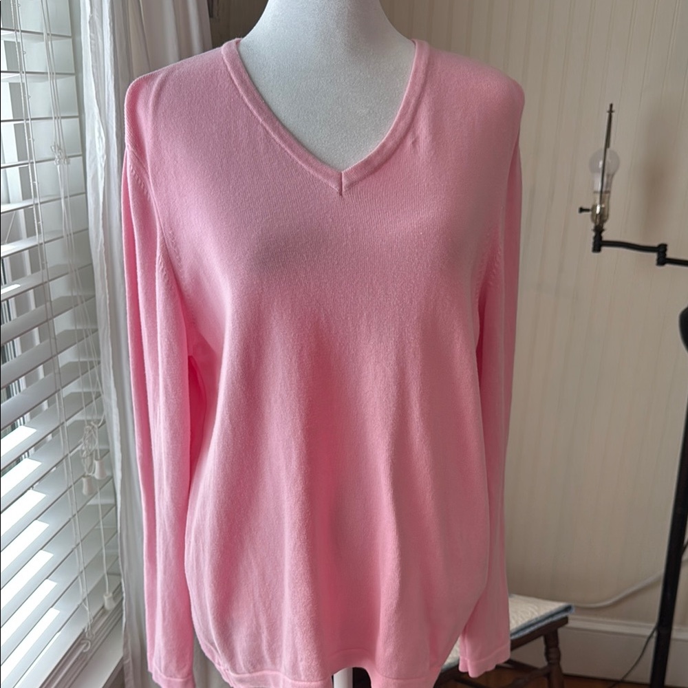 Pink V-Neck Women's Sweater